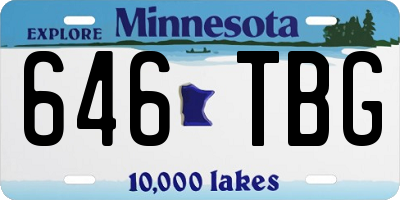 MN license plate 646TBG