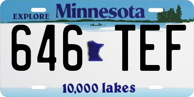 MN license plate 646TEF