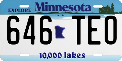 MN license plate 646TEO