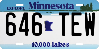 MN license plate 646TEW