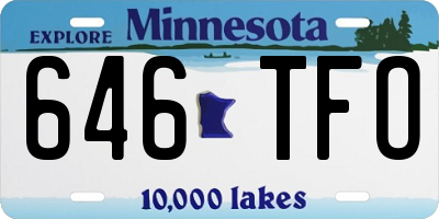MN license plate 646TFO