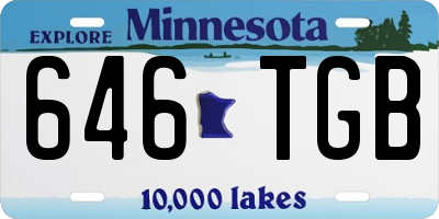 MN license plate 646TGB