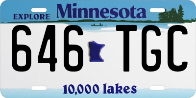 MN license plate 646TGC