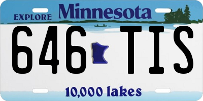 MN license plate 646TIS