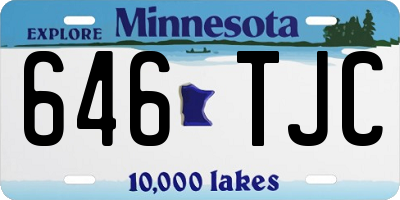 MN license plate 646TJC