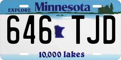 MN license plate 646TJD