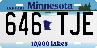 MN license plate 646TJE