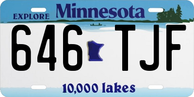 MN license plate 646TJF