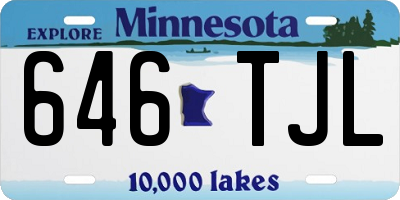 MN license plate 646TJL