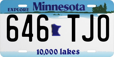 MN license plate 646TJO
