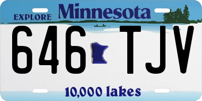 MN license plate 646TJV