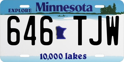 MN license plate 646TJW