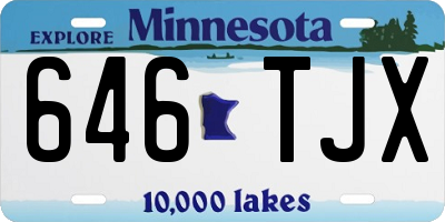 MN license plate 646TJX