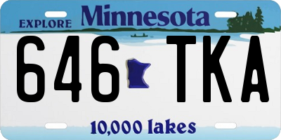 MN license plate 646TKA