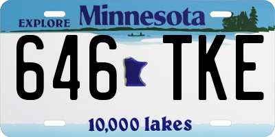 MN license plate 646TKE