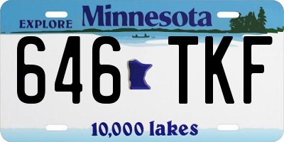 MN license plate 646TKF