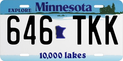 MN license plate 646TKK