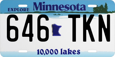 MN license plate 646TKN