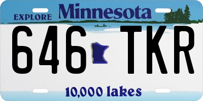 MN license plate 646TKR