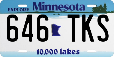 MN license plate 646TKS