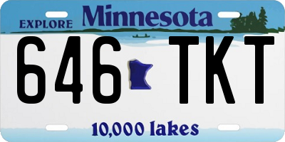 MN license plate 646TKT