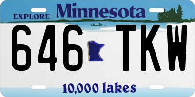 MN license plate 646TKW