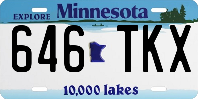 MN license plate 646TKX