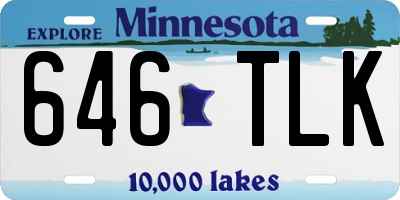 MN license plate 646TLK