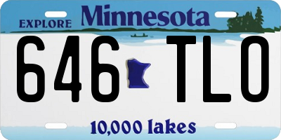 MN license plate 646TLO