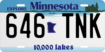 MN license plate 646TNK