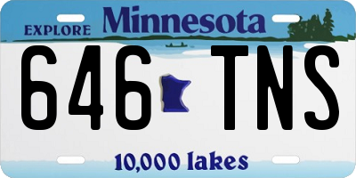 MN license plate 646TNS