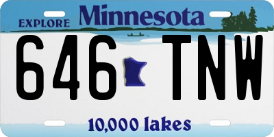 MN license plate 646TNW