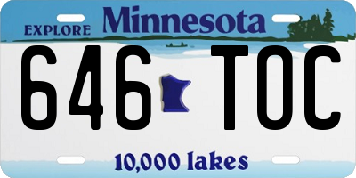 MN license plate 646TOC