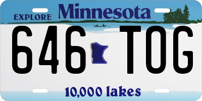 MN license plate 646TOG