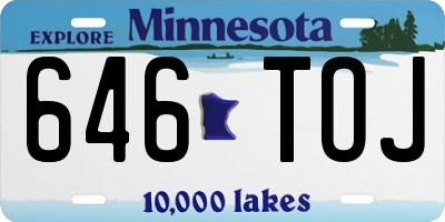 MN license plate 646TOJ