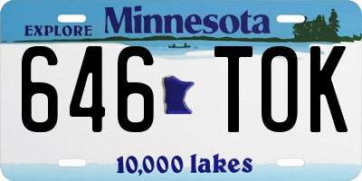 MN license plate 646TOK