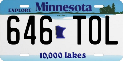 MN license plate 646TOL