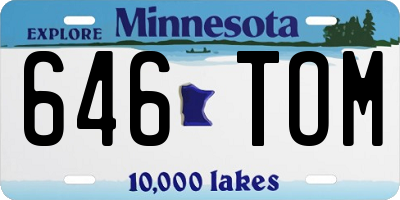 MN license plate 646TOM