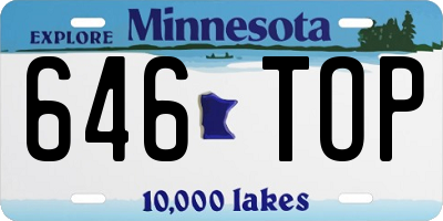 MN license plate 646TOP