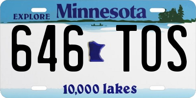 MN license plate 646TOS