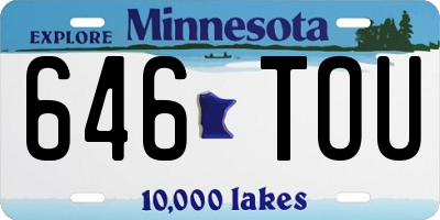 MN license plate 646TOU