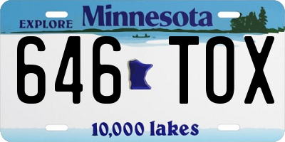 MN license plate 646TOX