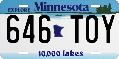MN license plate 646TOY