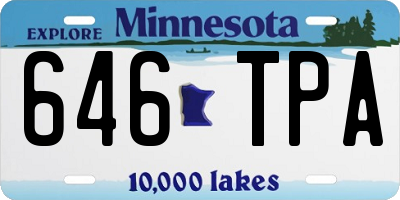MN license plate 646TPA