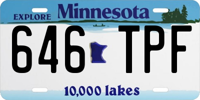 MN license plate 646TPF