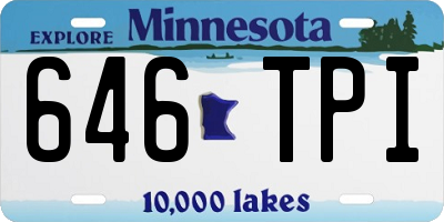 MN license plate 646TPI