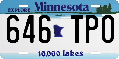 MN license plate 646TPO