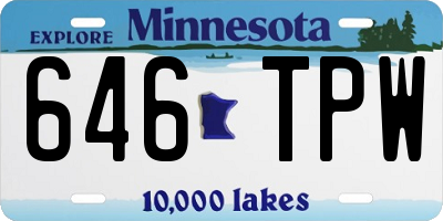 MN license plate 646TPW