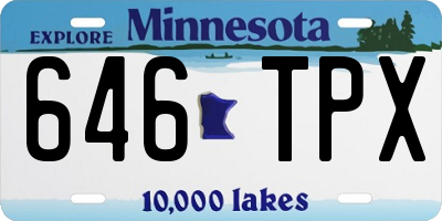 MN license plate 646TPX