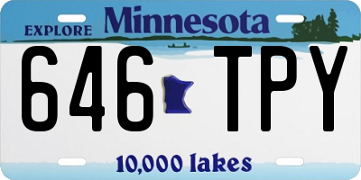 MN license plate 646TPY